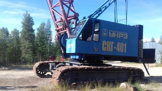 Продаётся стреловой кран на гусеничном ходу СКГ-401 1990 г.в., грузоподъёмность 40 т. Респ. Карелия